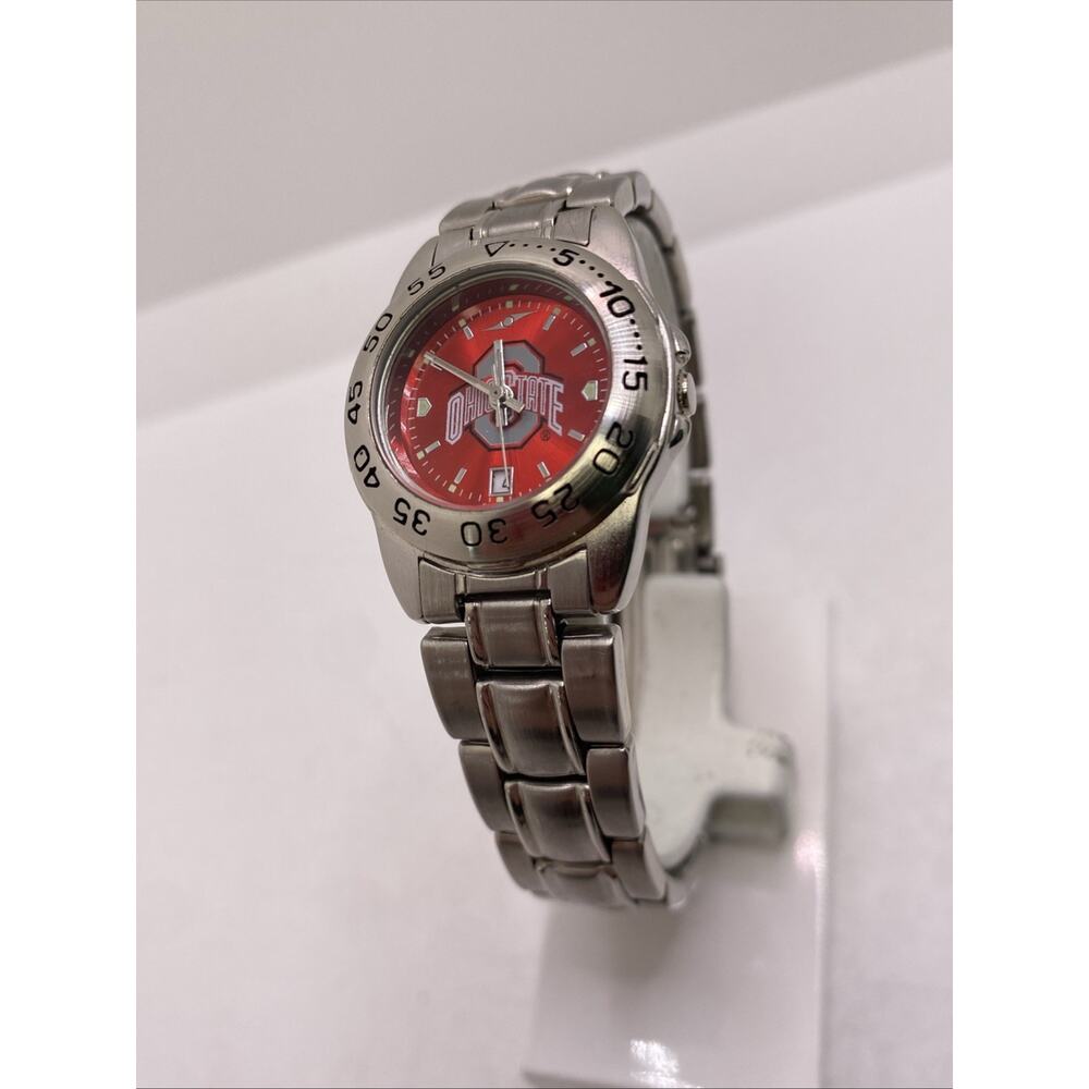 Ohio State Womens Silver Tone Watch Works New Battery - Picture 2 of 5